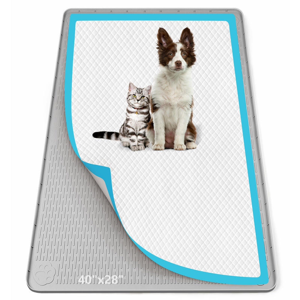 Bartuke 40x28 pee pad holder with silicone tray protects floors while keeping pads secure.