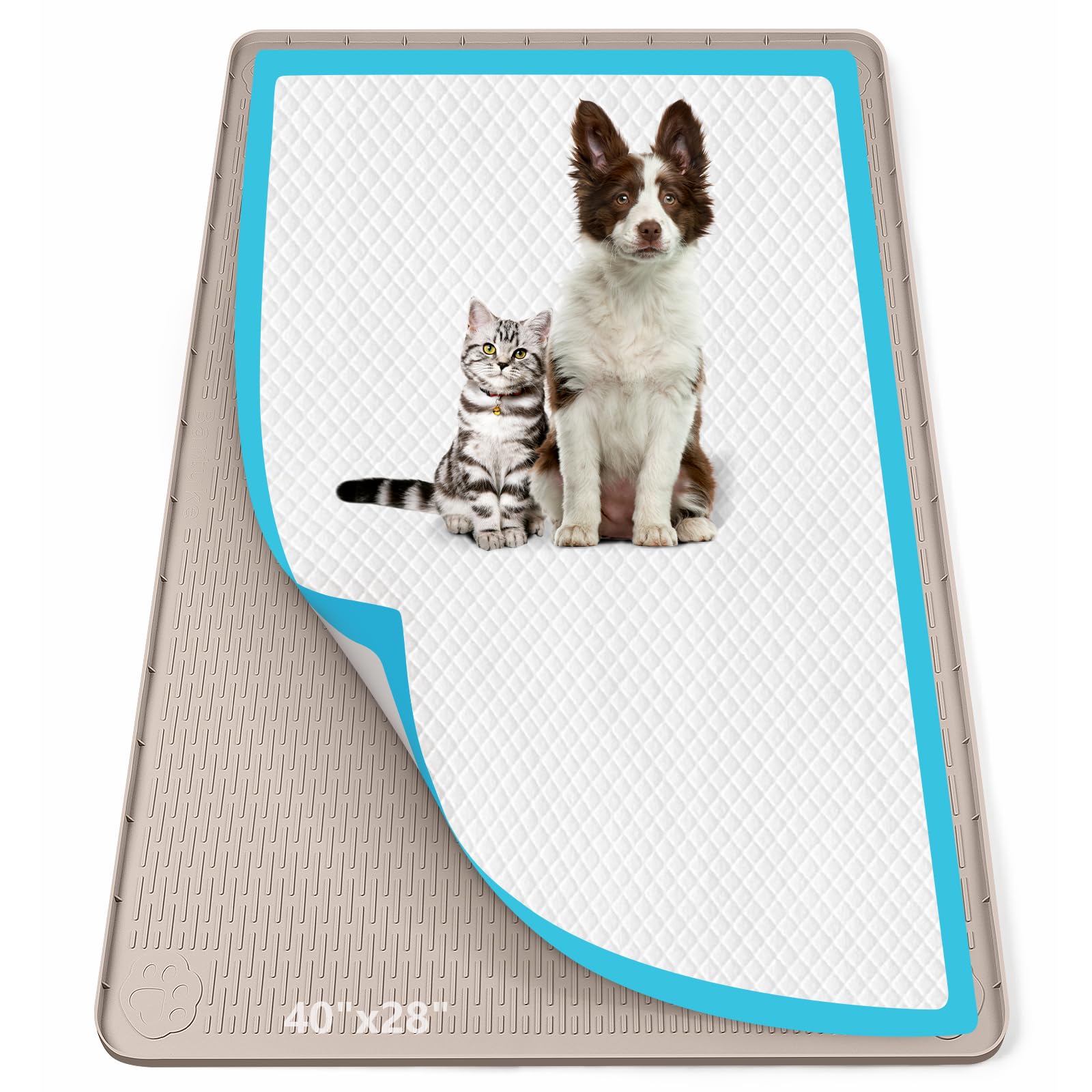 Bartuke pee pad holder 40x28 tray shows durable silicone for long-lasting use.