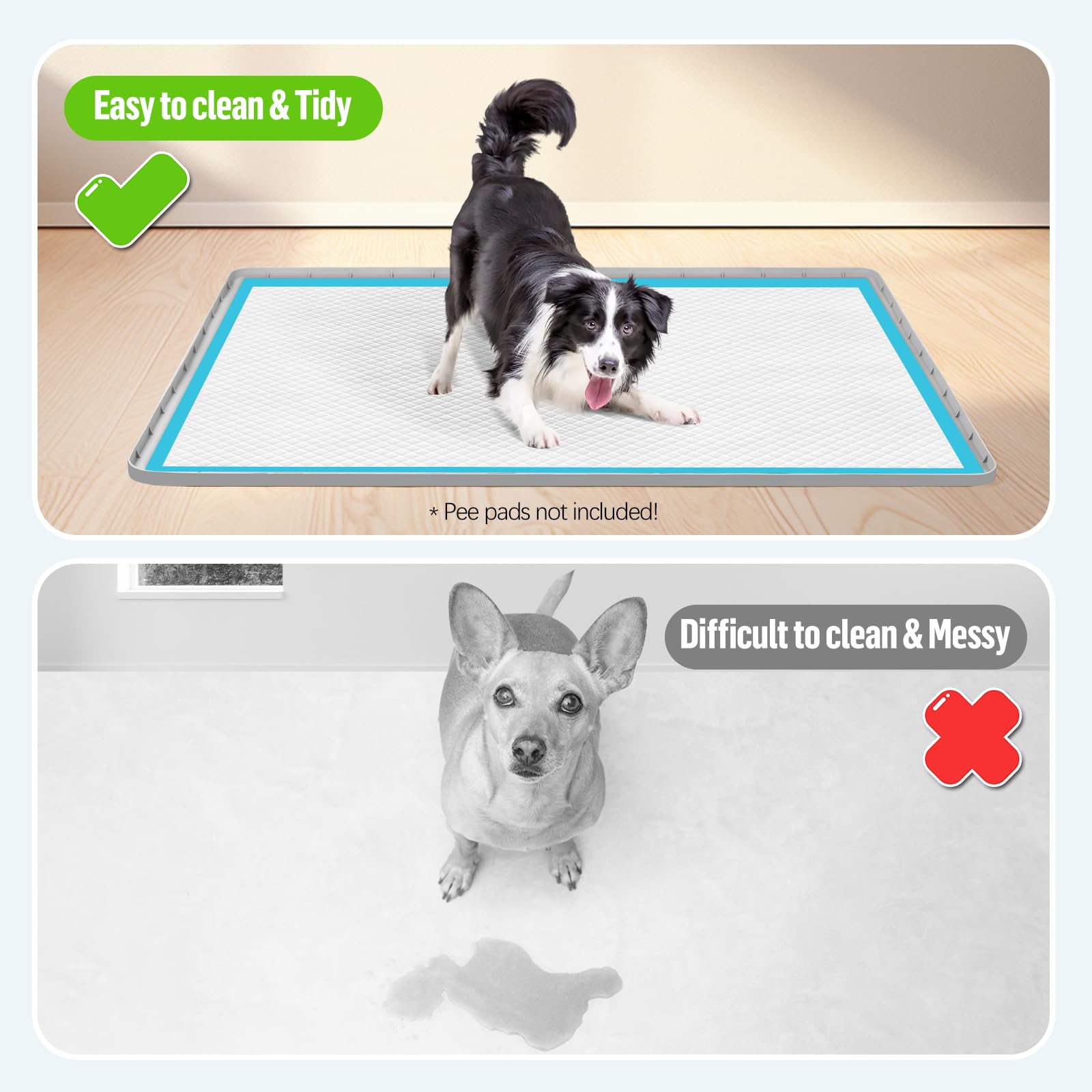 Bartuke raised edge contains leaks for mess-free rooms and crates.