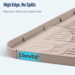 Bartuke raised edge contains leaks, protecting carpets and furnishings.