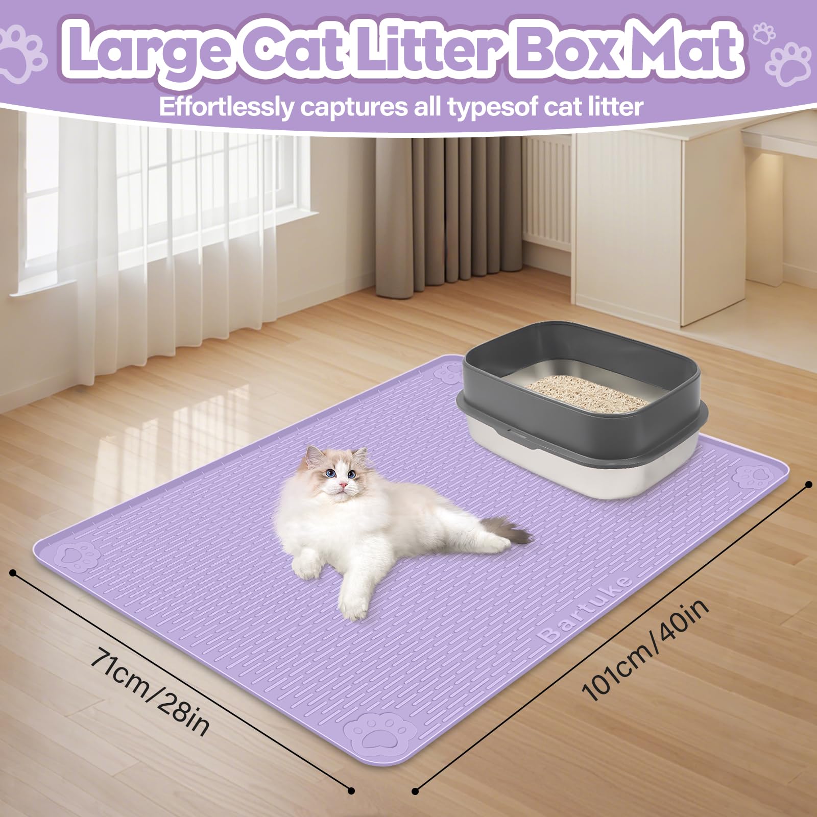 Bartuke silicone litter mat feels soft on paws and durable