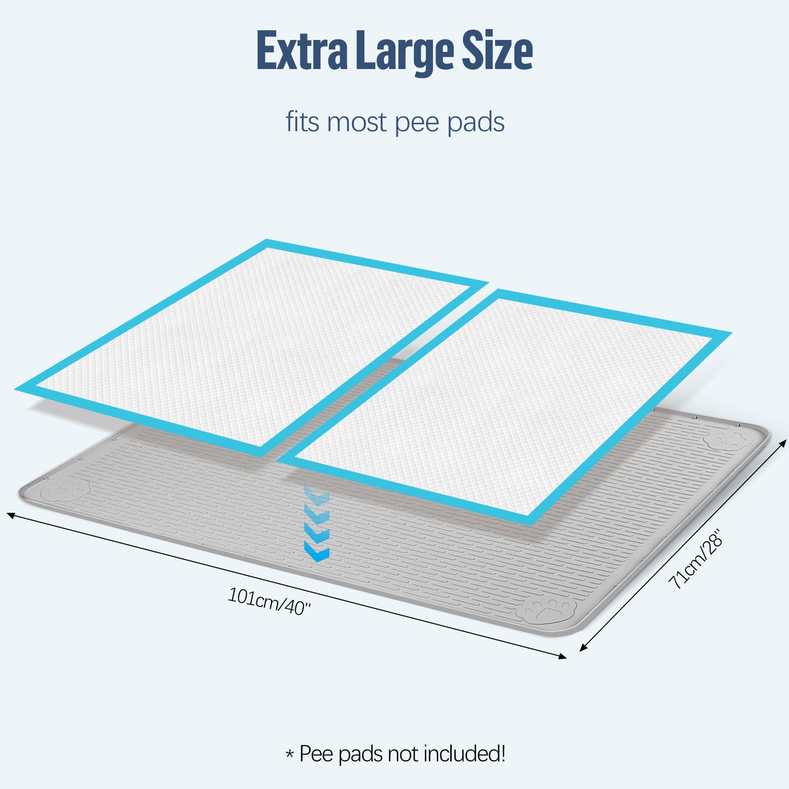 Bartuke silicone mat with non-slip bottom prevents sliding on any floor type.