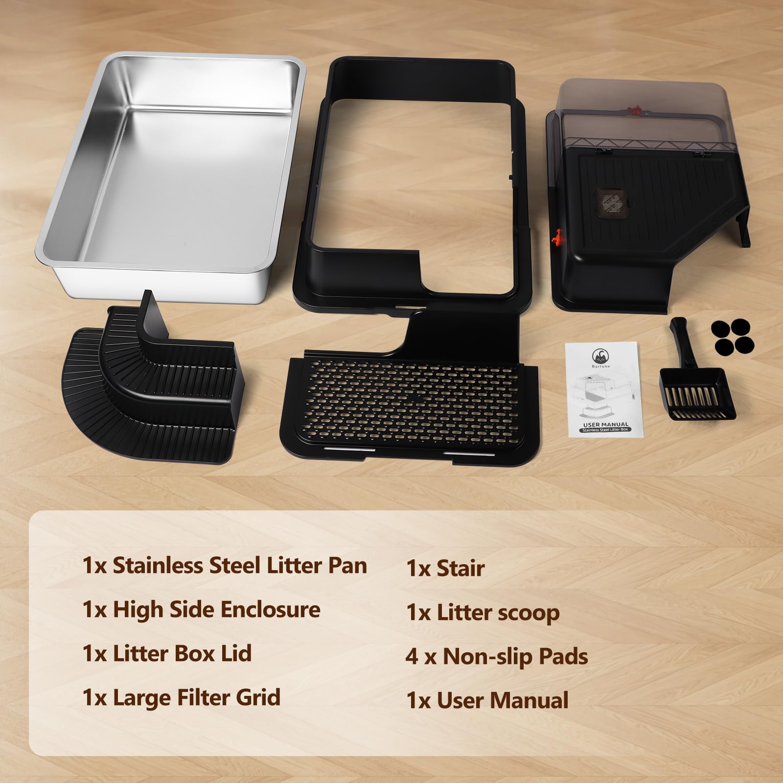 Bartuke XXXL scoop included for fast daily cleanup.