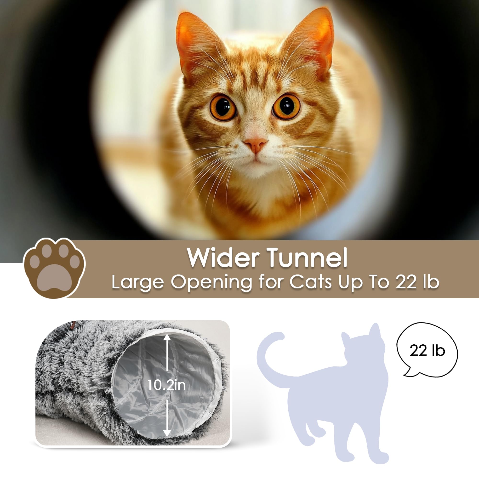 Baseola cat tunnel bed hanging toy exit adds interactive fun