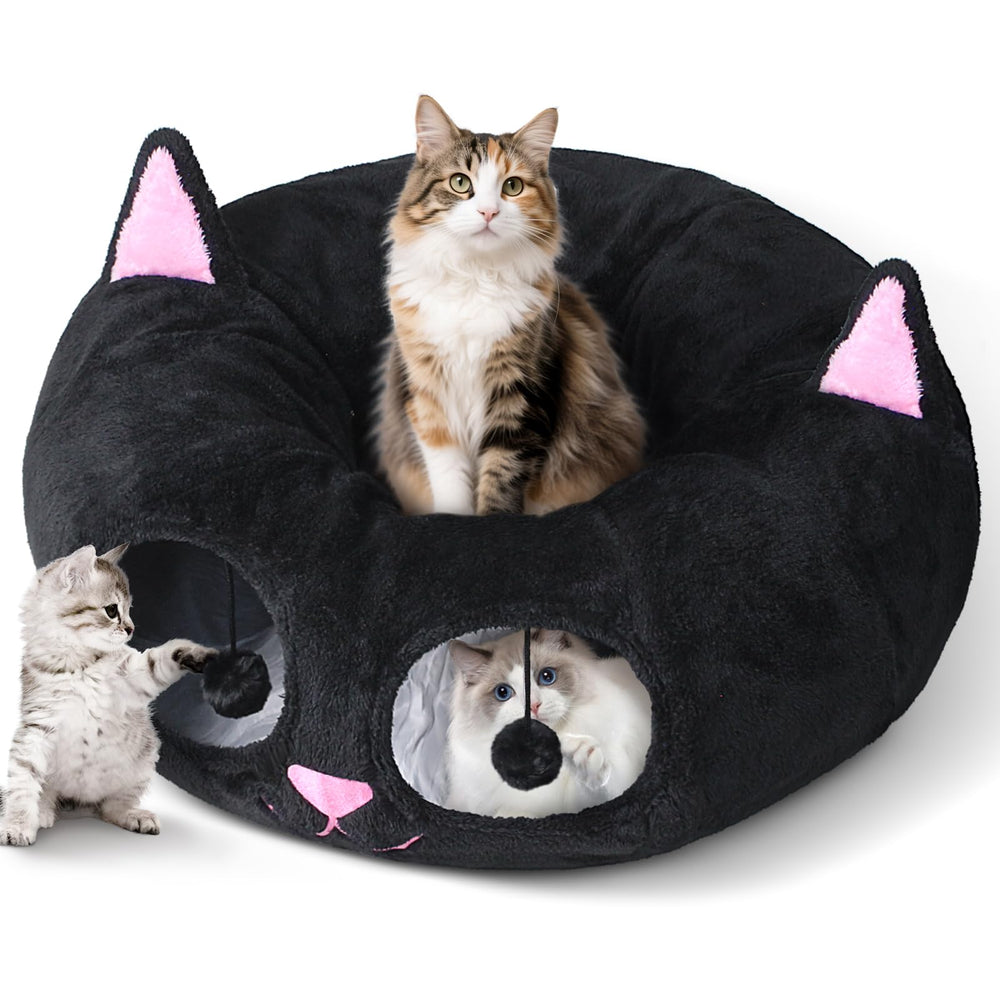 Baseola cat tunnel bed with large space, ideal for multiple pets to play and rest.