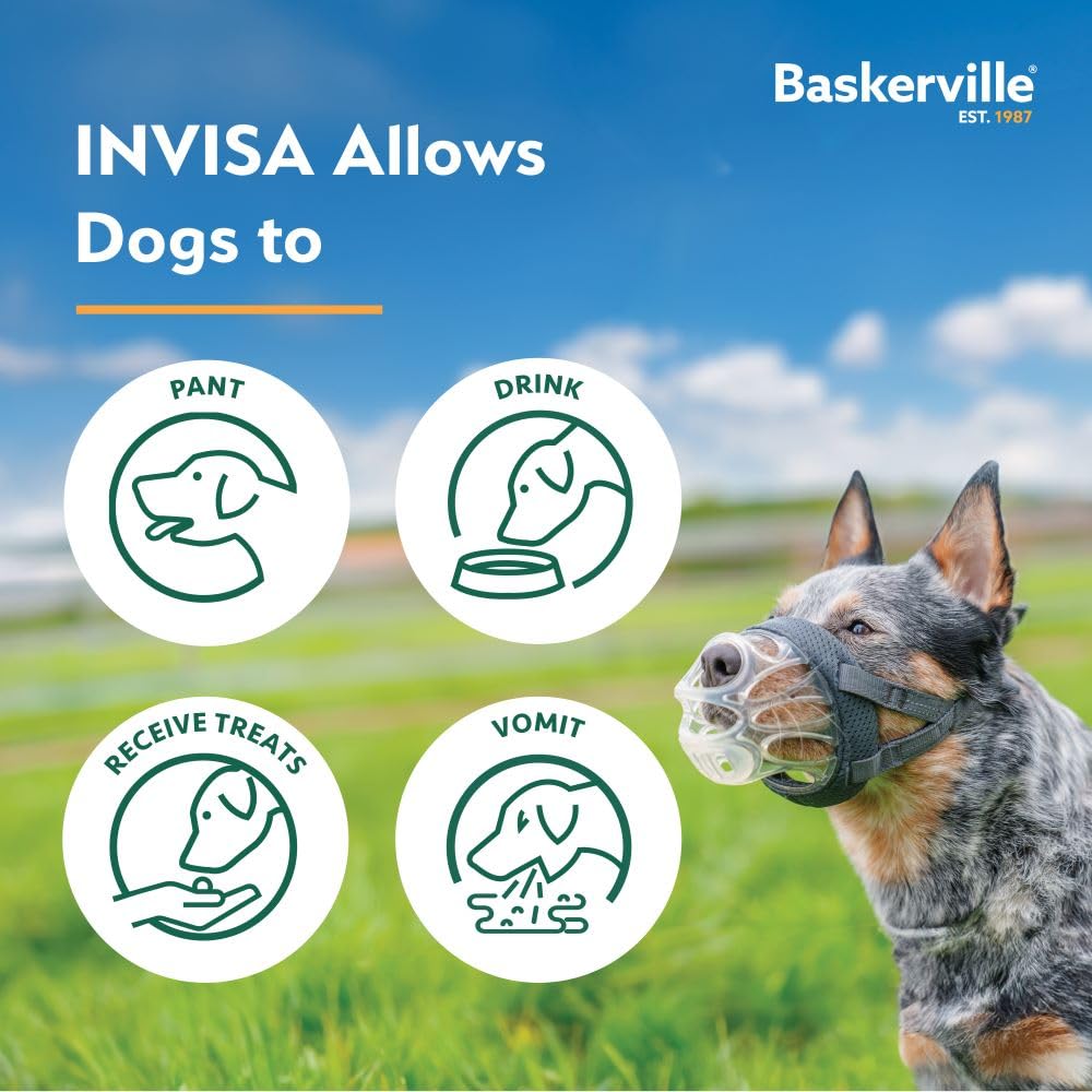 Baskerville INVISA size 5 muzzle designed for large dogs and safe handling
