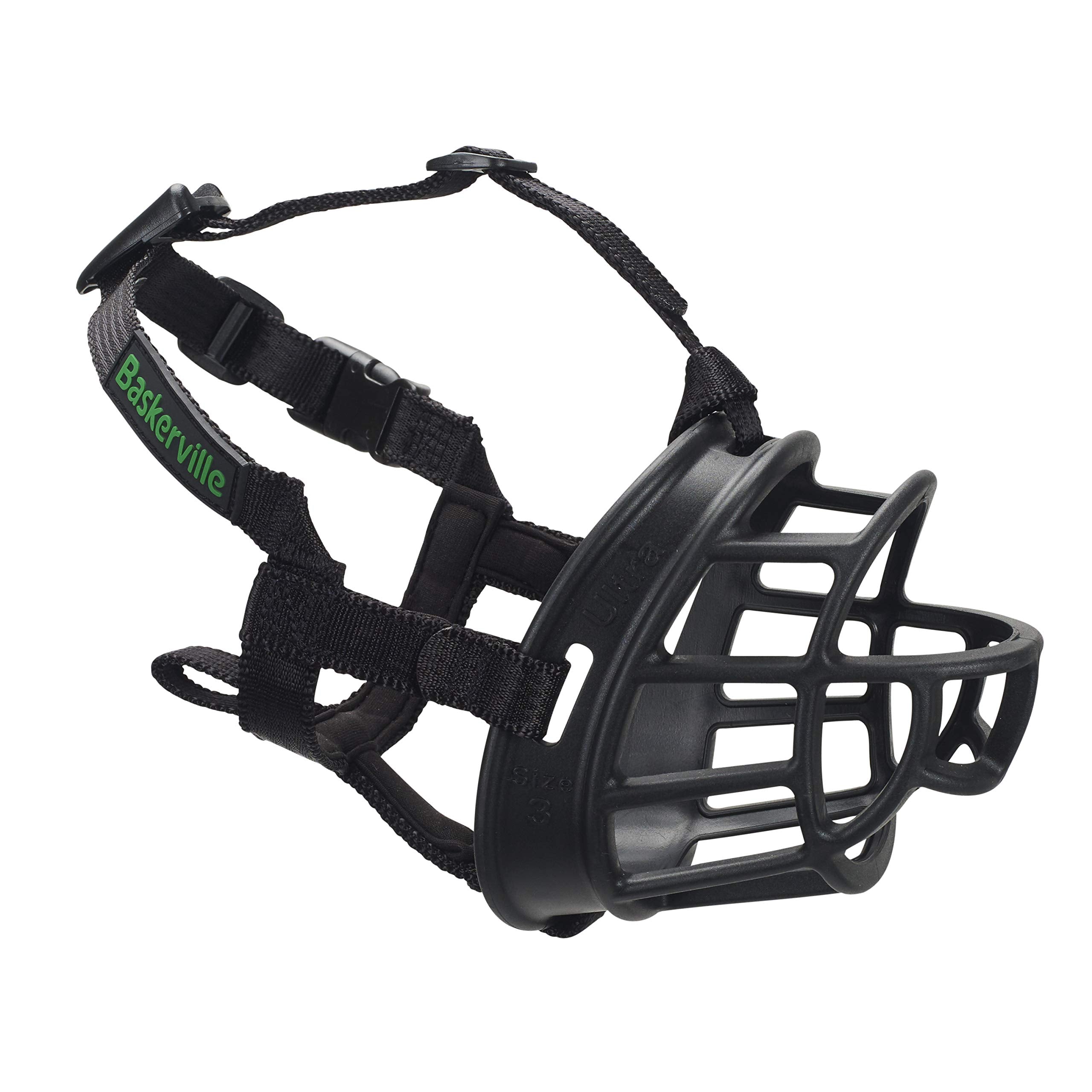 Baskerville Ultra Muzzle patented-design close-up for safe handling.