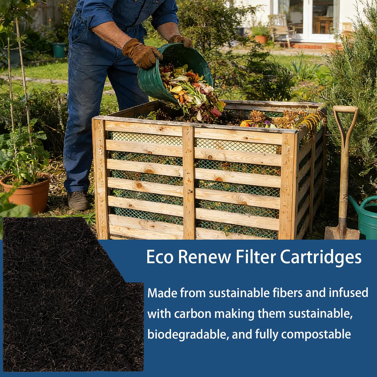 Batator EcoRenew medium cartridge crafted from sustainable fibers.