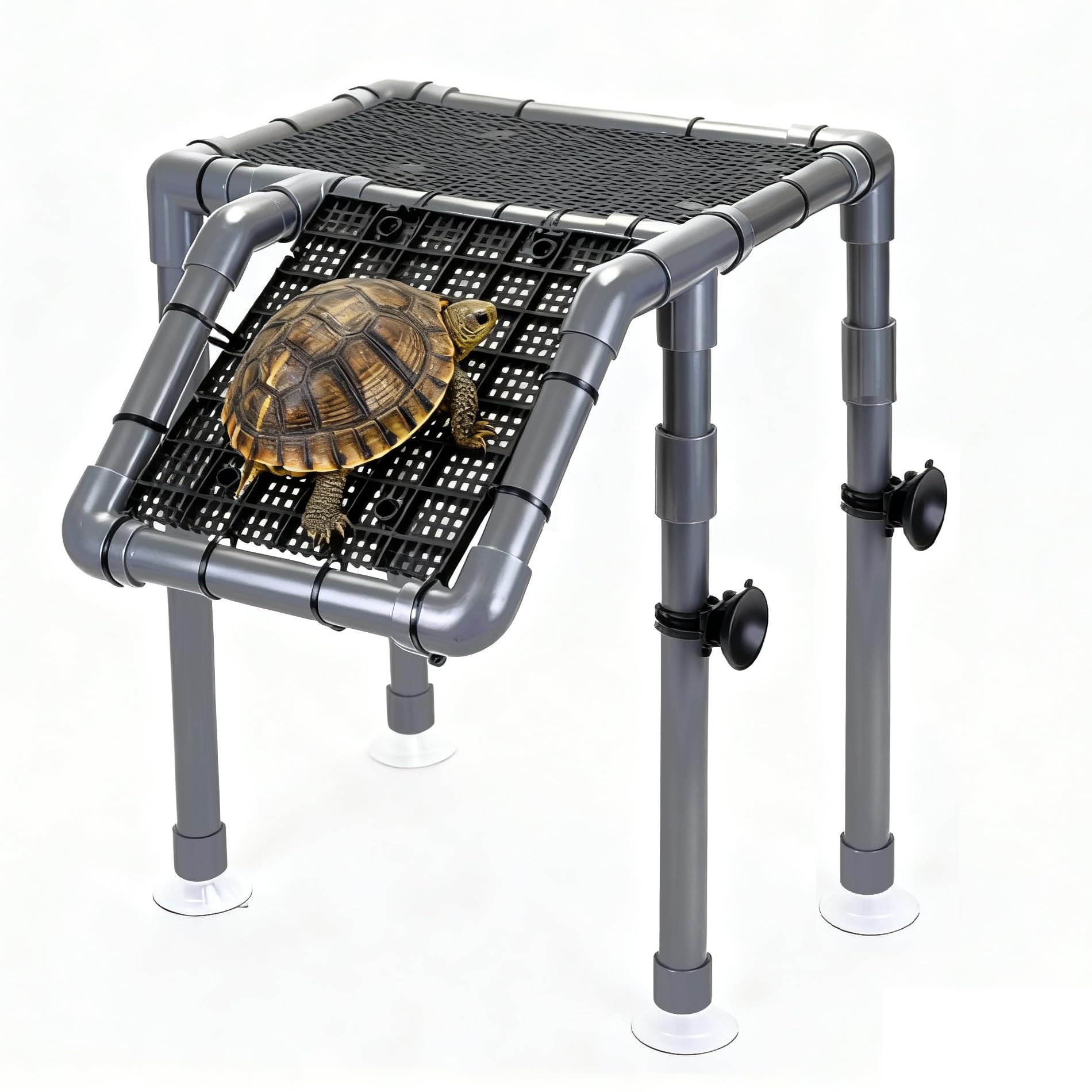 Battbeyle turtle basking platform on a wide dock for secure large-tank basking