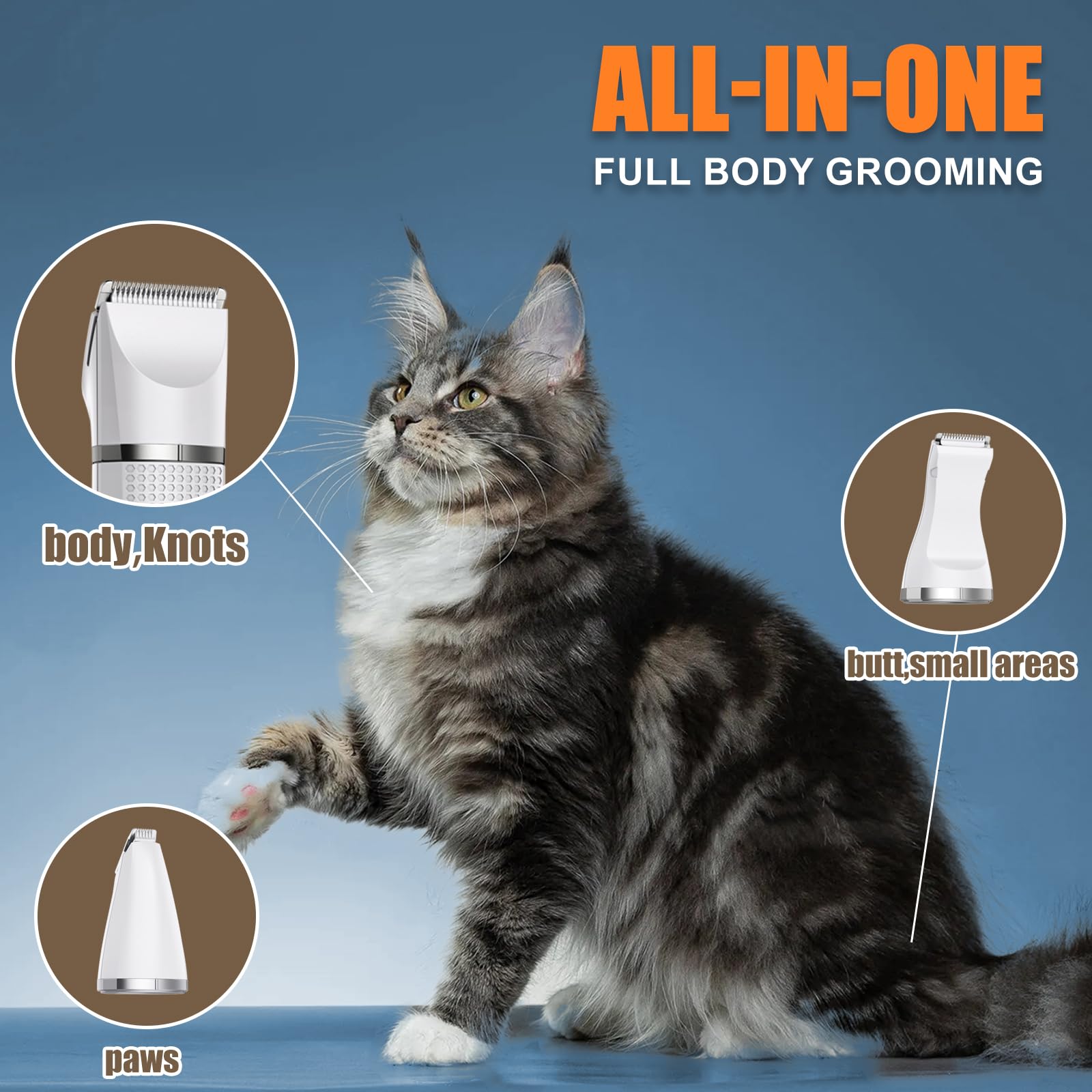 Bautrium cat grooming clippers kit detail trimmer precise edge trimming