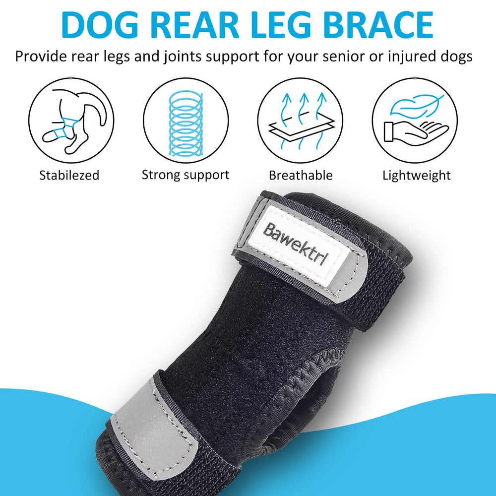 Bawektrl dog hock brace with reflective straps for safety at night