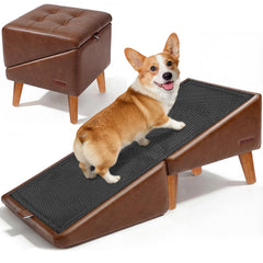 BBtang dog stairs 16-inch height with wood frame for safer climbs