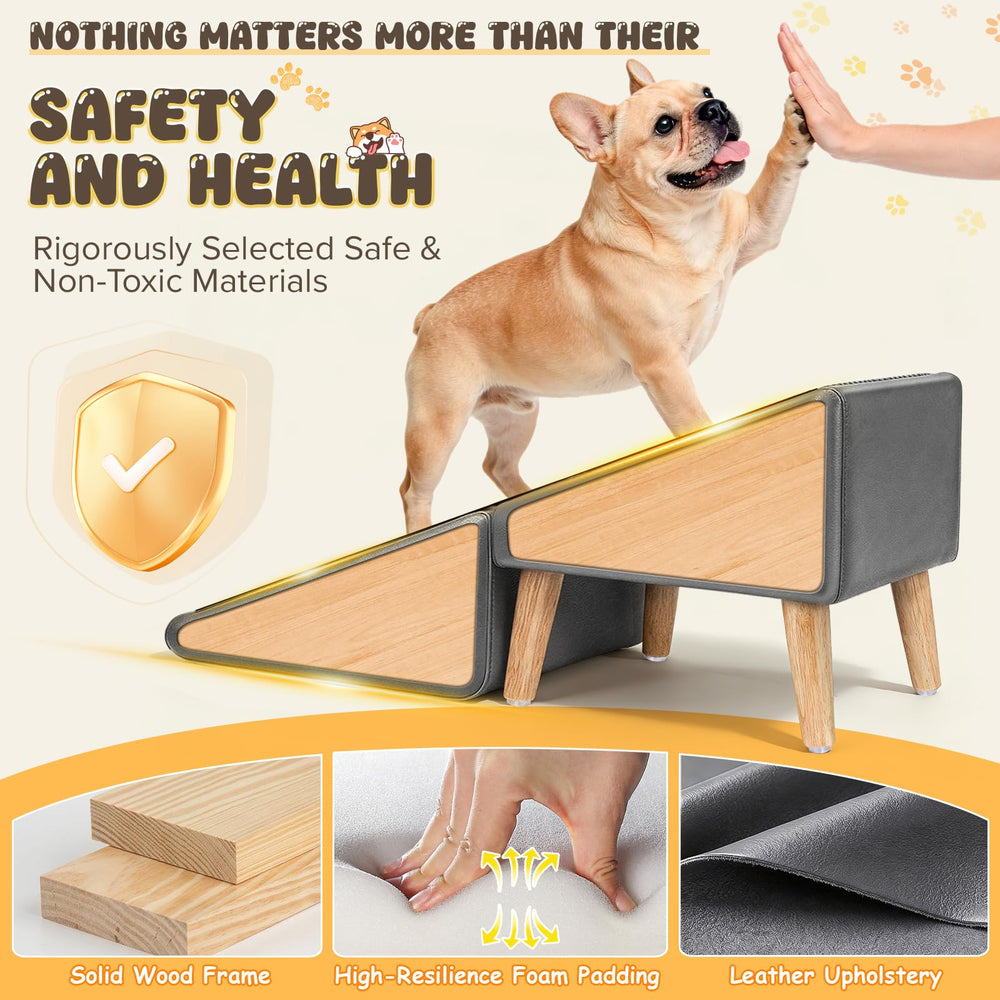 BBtang dog stairs adjustable silicone feet stabilize on uneven floors