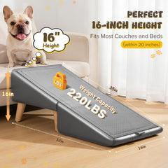 BBtang foldable dog stairs with ottoman in grey for space-saving design