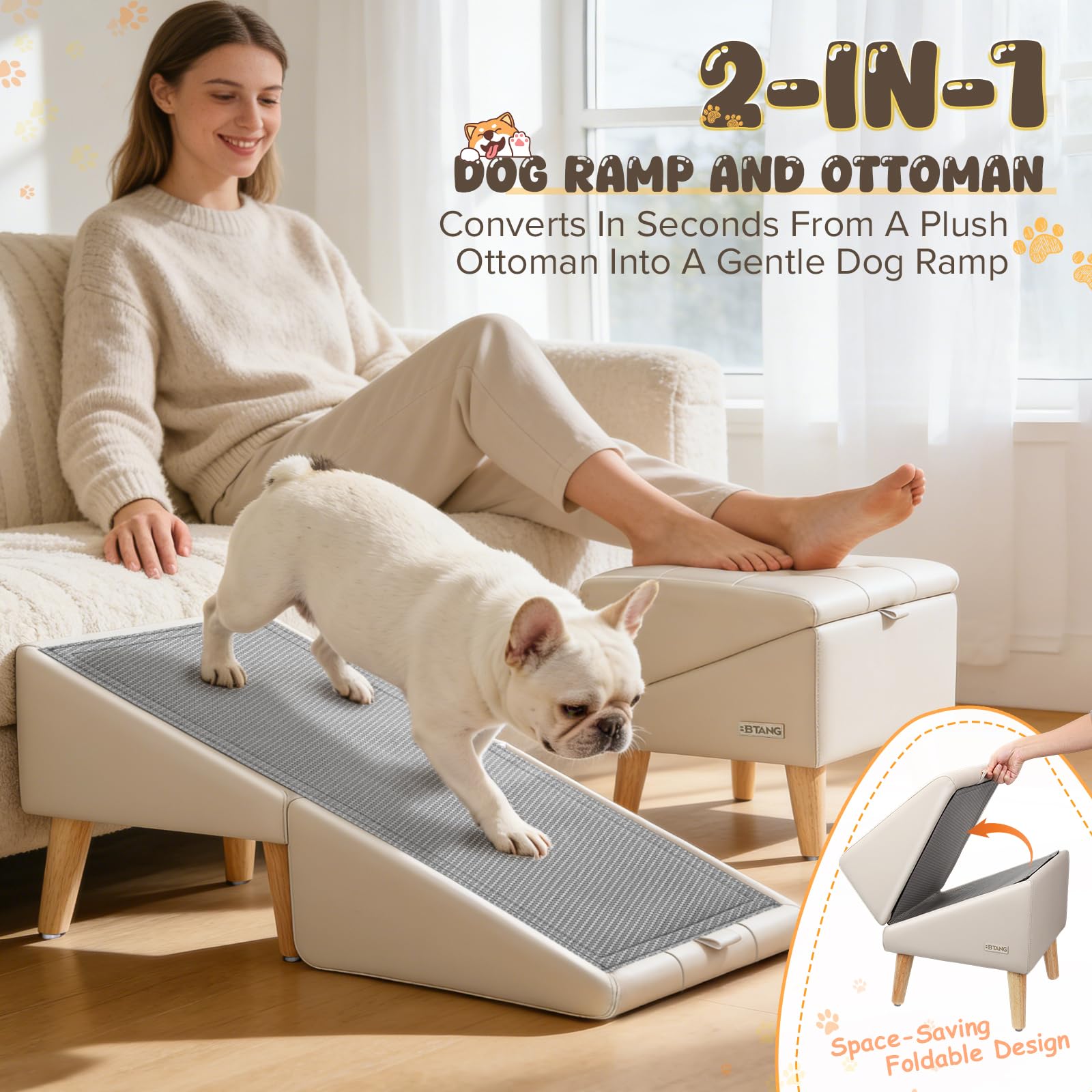 BBtang non-slip mats give secure paw grip on every step.