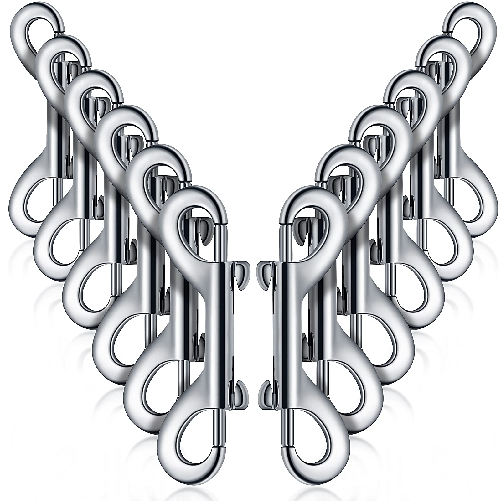 BBTO double-ended bolt snap close-up highlighting durable zinc alloy build for reliable leash connections.