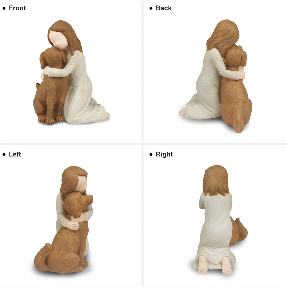 BC BINGO CASTLE Dog Angel Figurine on a shelf, comforting memory companion.