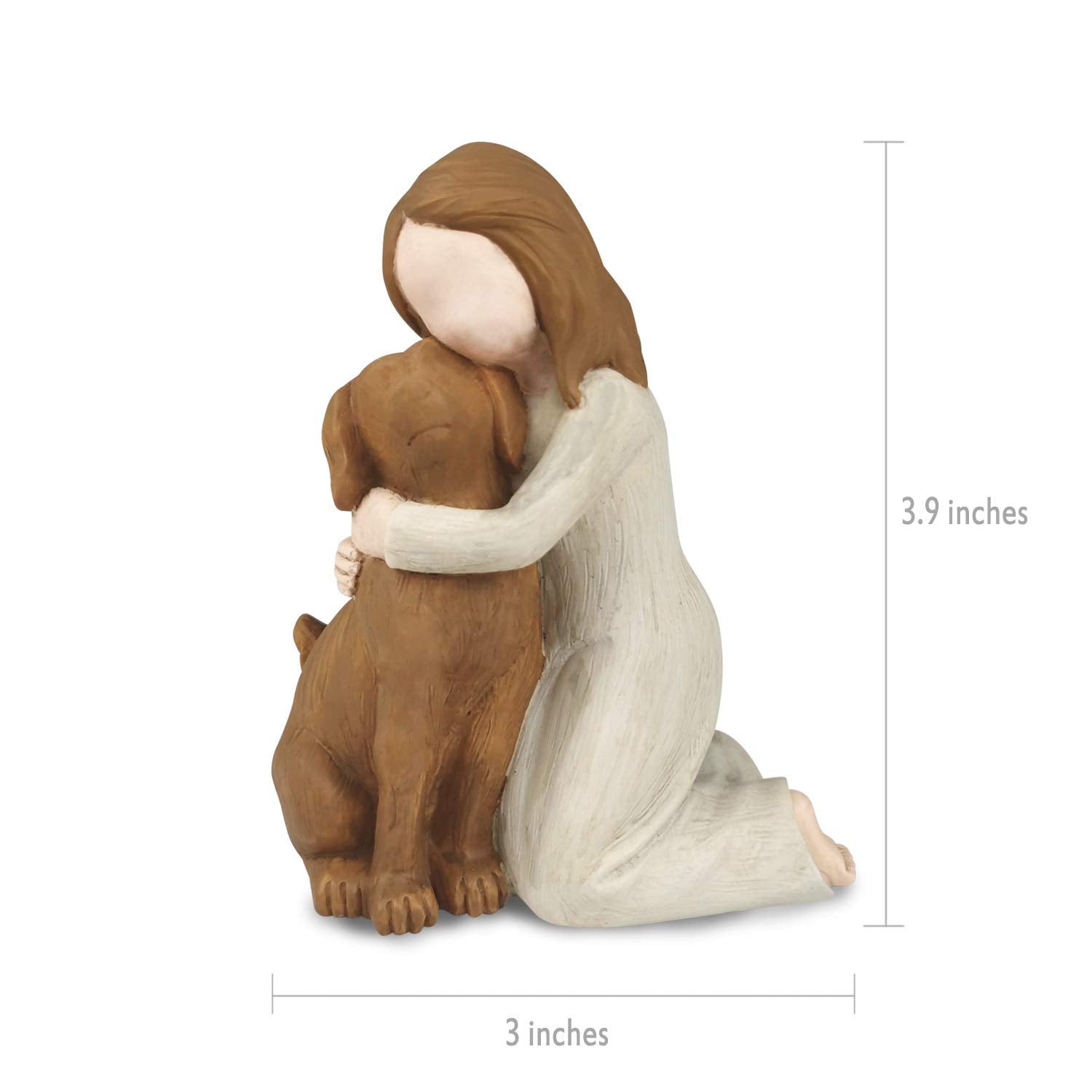BC BINGO CASTLE Polyresin dog angel, durable memorial decor for shelves.