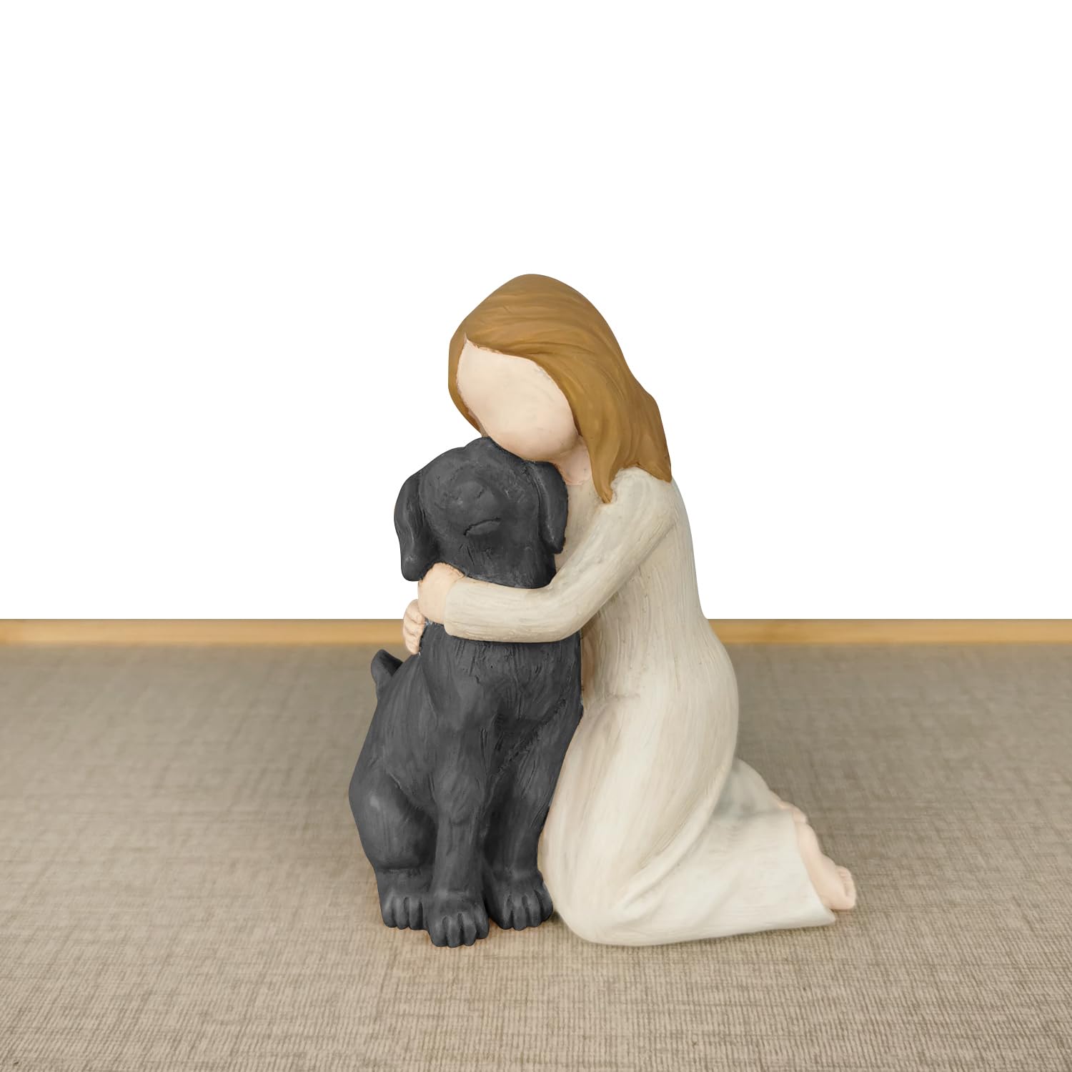 BC BINGO CASTLE Dog Angel Memorial Sculpture with hand-painted details for cherished memories.