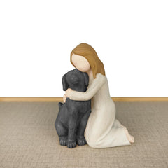 BC BINGO CASTLE Dog Angel Memorial Sculpture with hand-painted details for cherished memories.