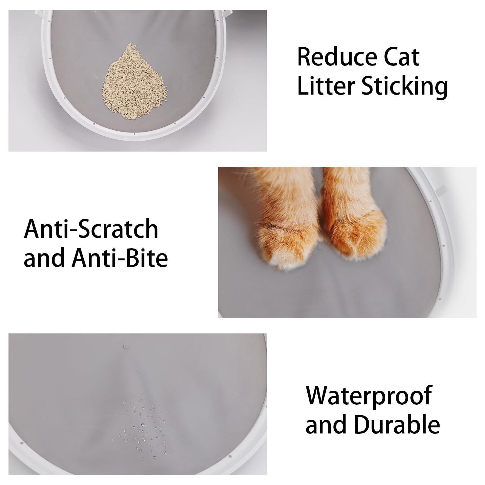 BCHARYA litter mat showcases bite-resistant silicone for busy cats.