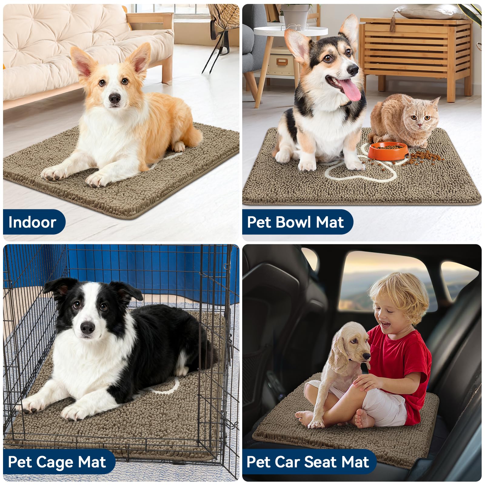 Bcoimo crate liner rug adds soft comfort in pet resting areas