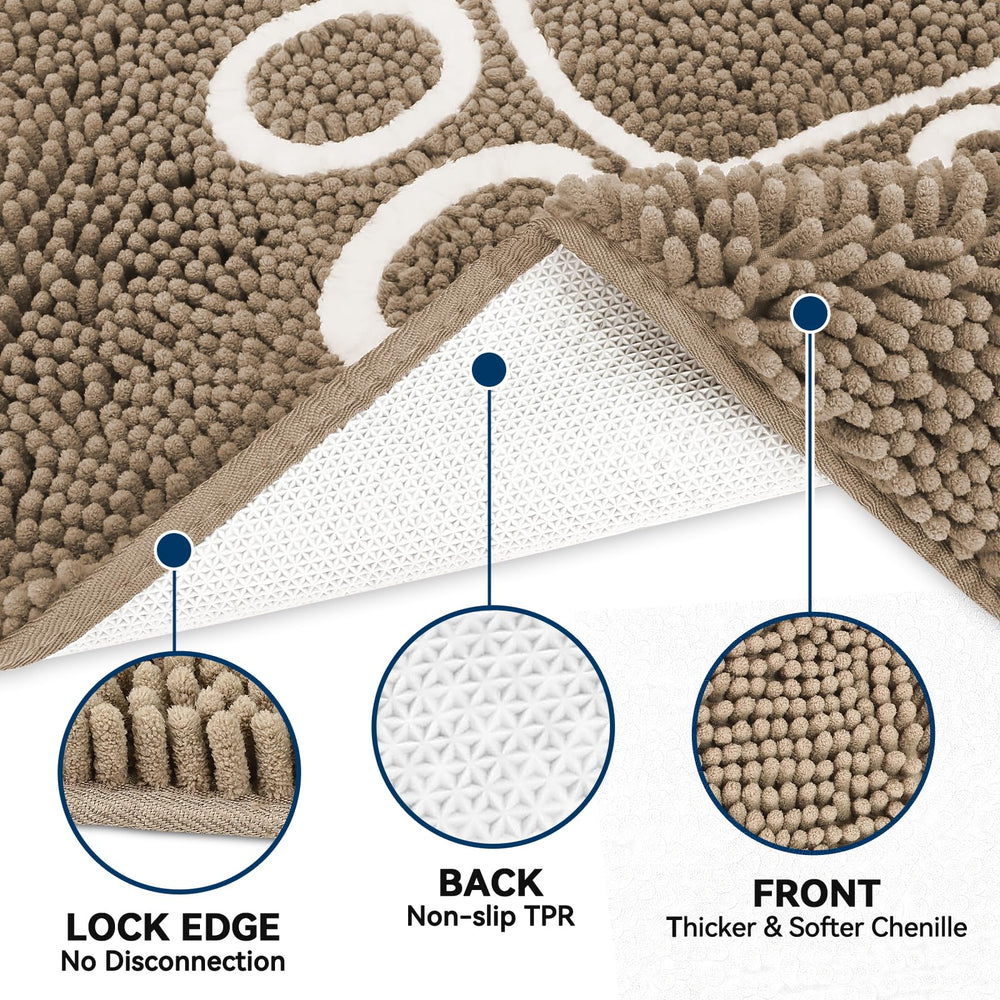 Bcoimo anti-slip backing keeps mat steady on indoor floors