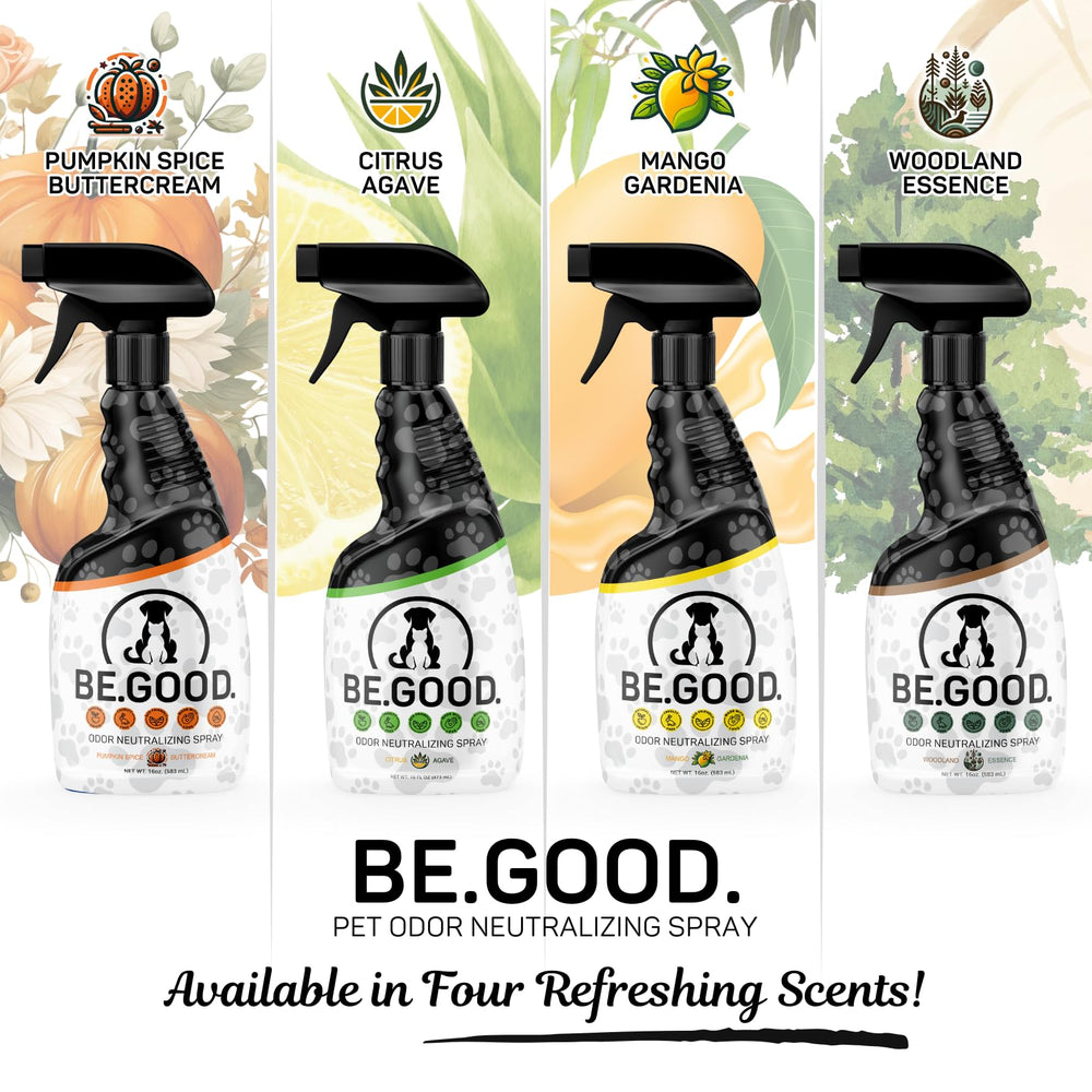 BE GOOD spray mist disperses evenly to treat fabrics and odors