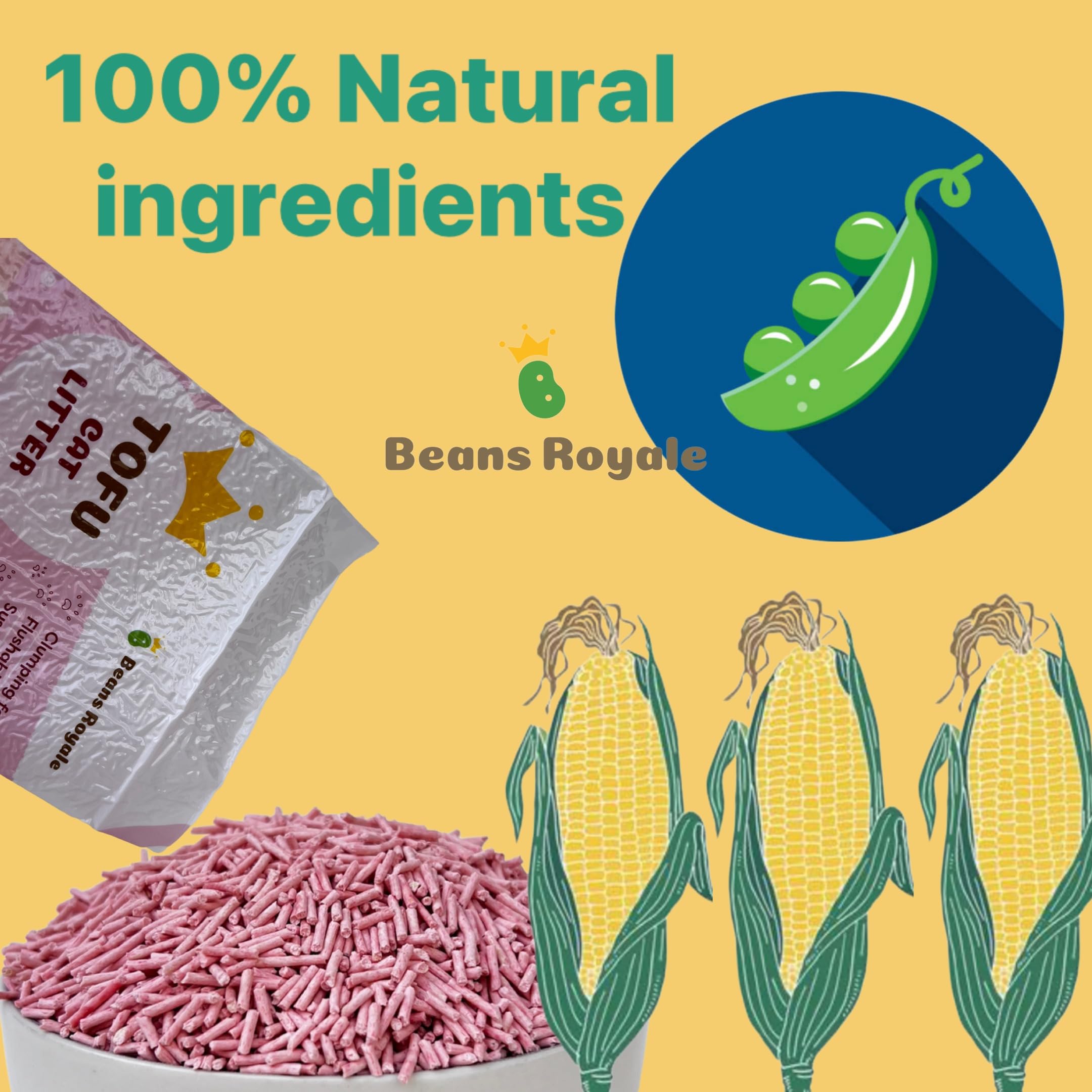 Beans Royale tofu litter clumping action shows rapid clumps