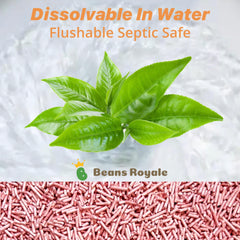 Beans Royale peach scent litter demonstrates odor control in a tidy tray