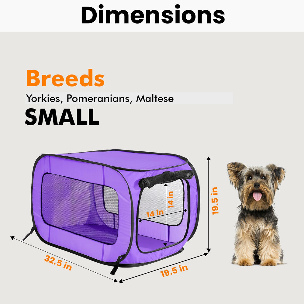 Beatrice portable kennel collapses to an 11-inch disk for backpacking.