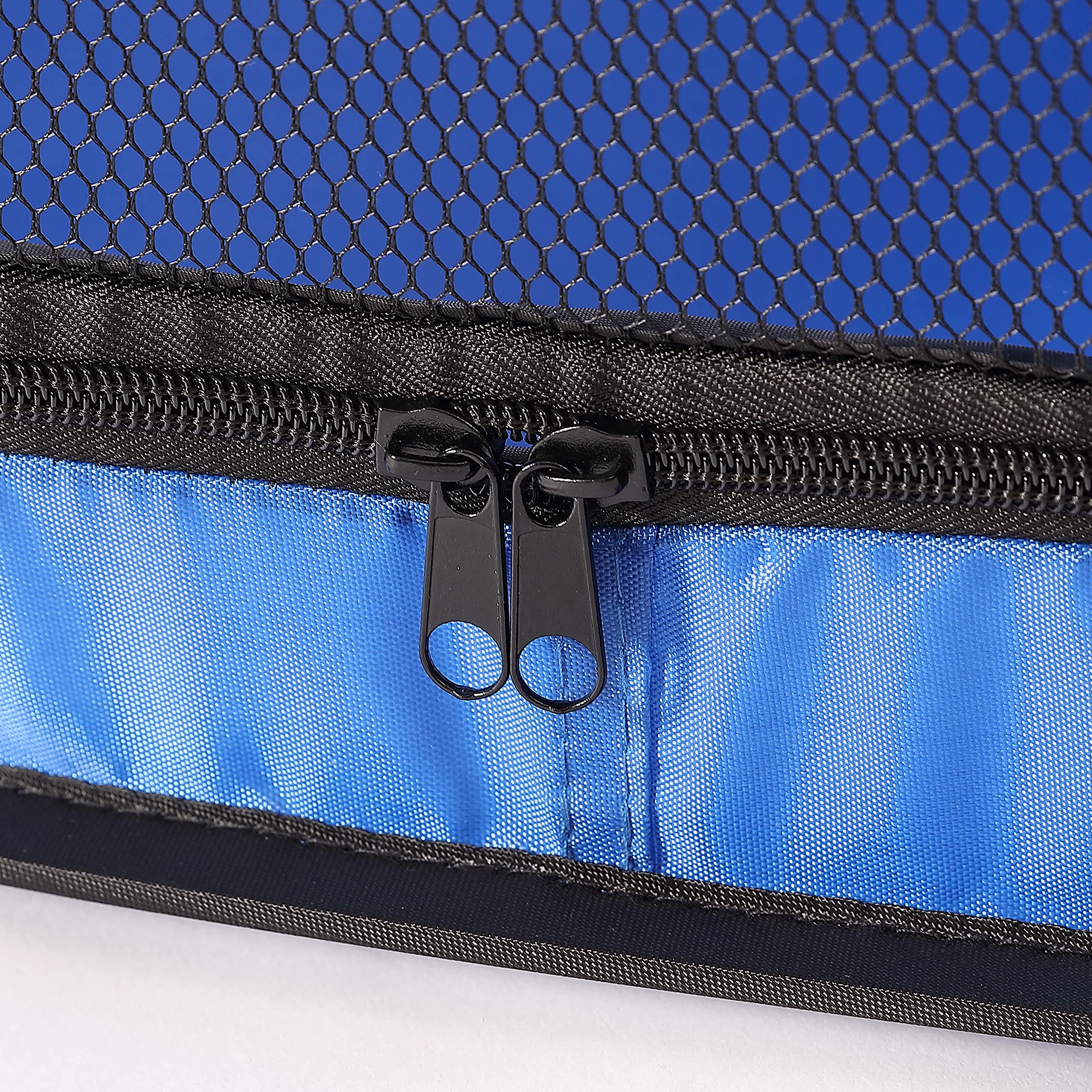 Beatrice portable kennel measures 32.5 by 19.5 by 19.5 inches.
