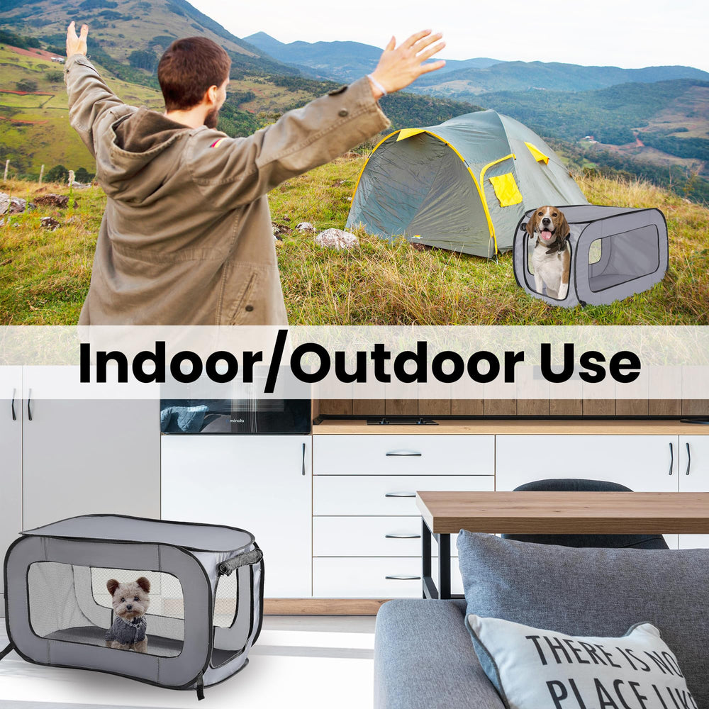 Beatrice Pop Up Kennel Compact 11-Inch Disk Storage keeps gear organized