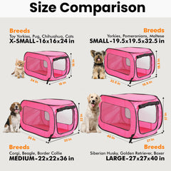 Beatrice travel dog crate made from lightweight polyester for portability.