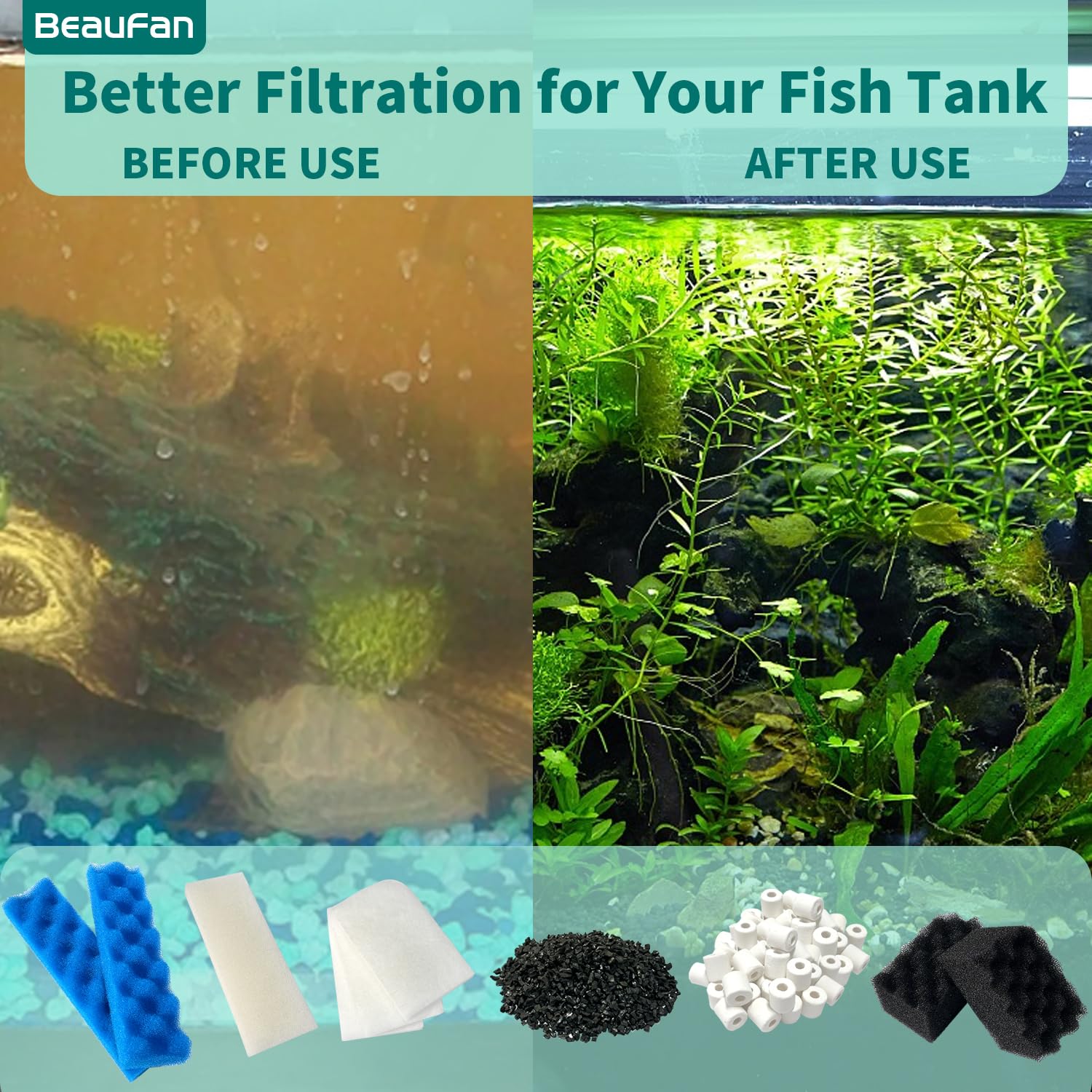 Beaufan activated carbon packs for odor and discoloration control