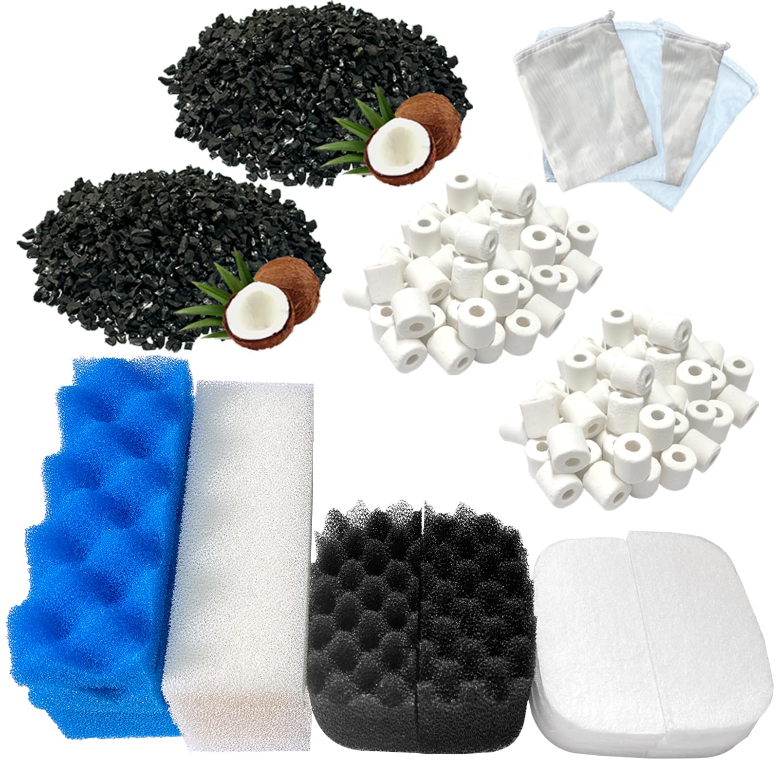 Beaufan aquarium media kit polishing pads for crystal-clear water filtration.