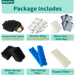 Beaufan black Bio-Foam filter blocks ready for efficient filtration