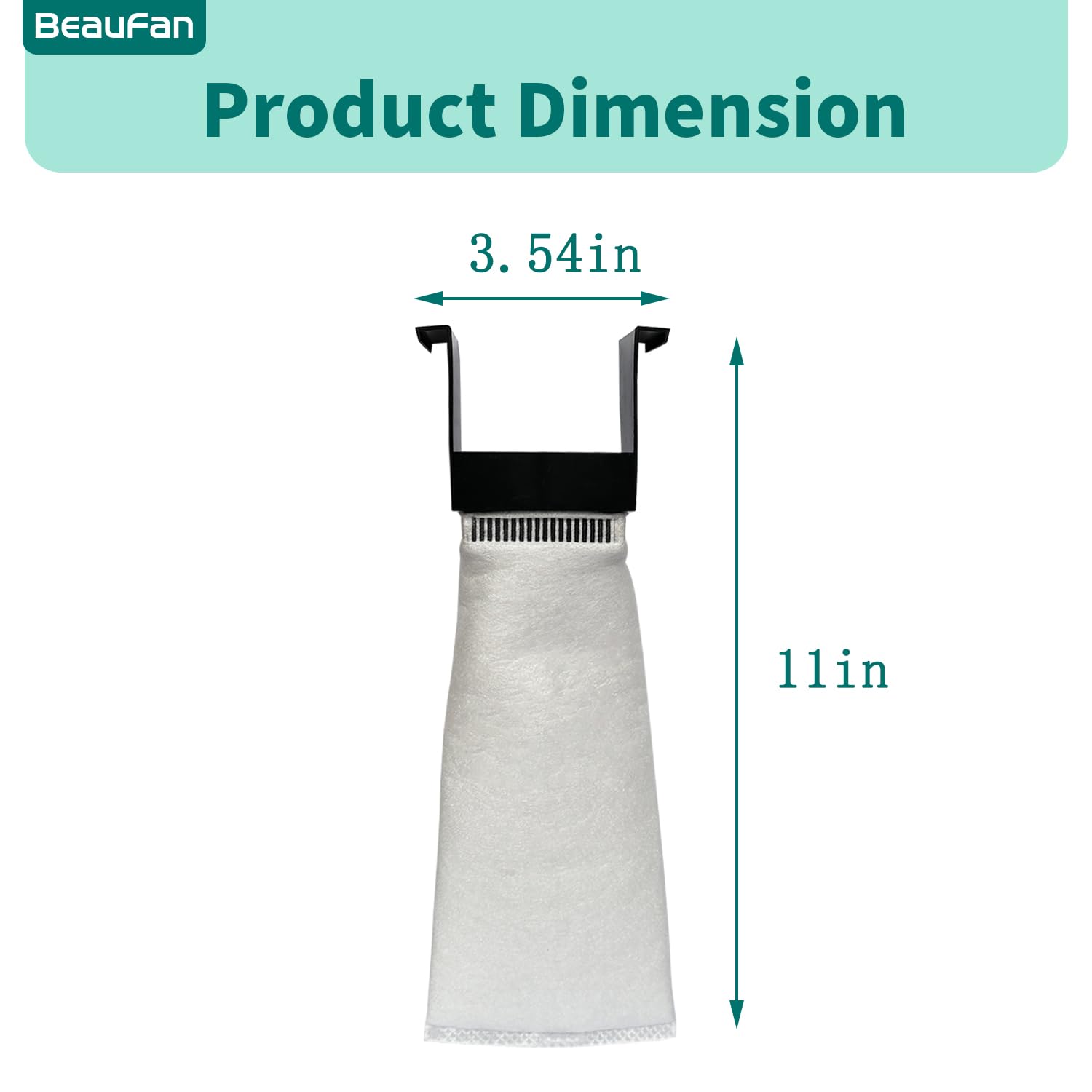 Beaufan filter sock material close-up highlighting reusable design for long-term use.