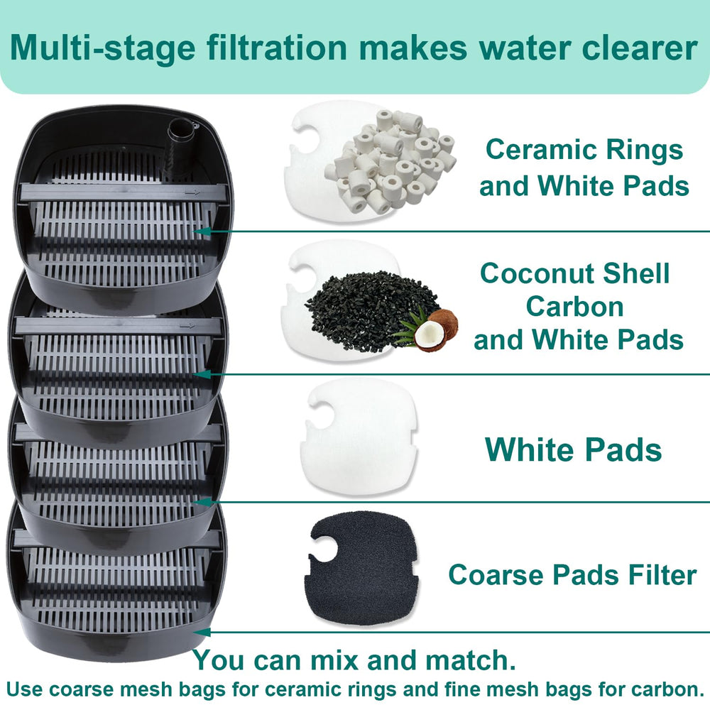 Beaufan white foam pads with open pore structure capturing large particles.