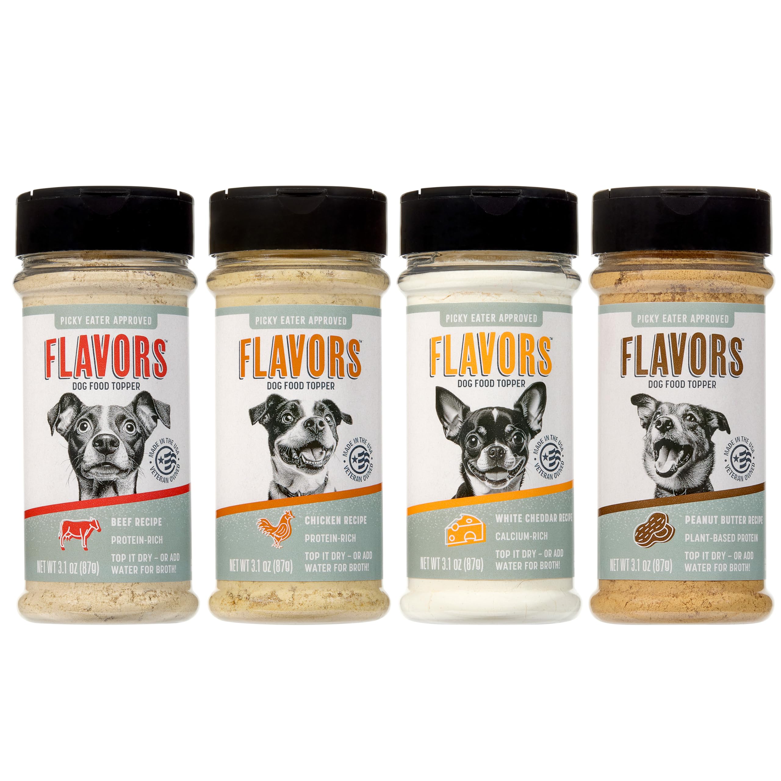 BEAUMONT BASICS Flavors dog topper packaging for convenient grain-free meals.