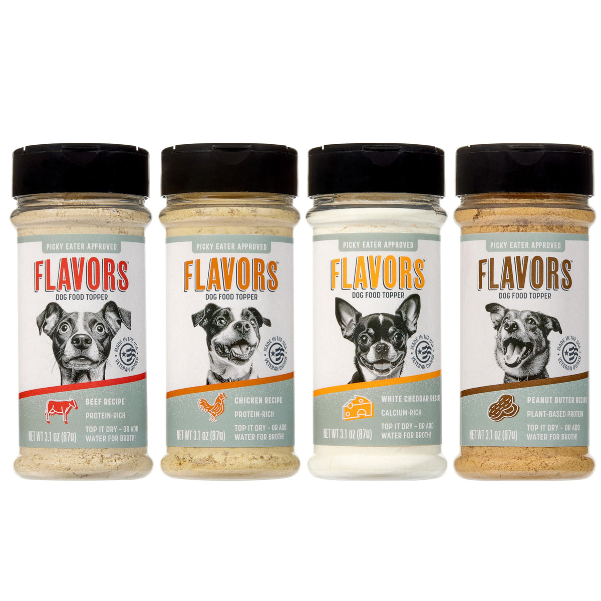 BEAUMONT BASICS Flavors dog topper packaging for convenient grain-free meals.
