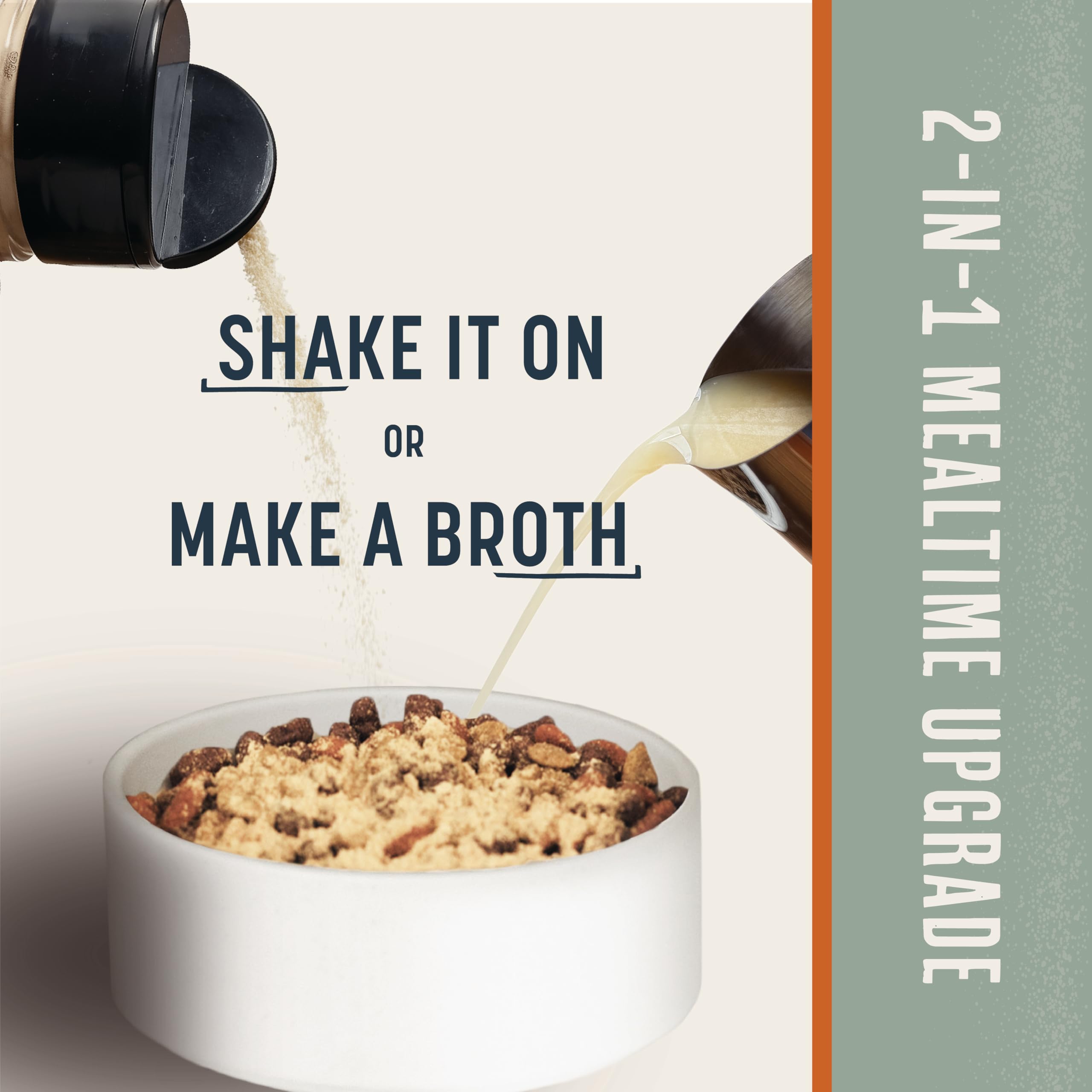 BEAUMONT BASICS Flavors grain-free topper sprinkled over bowl to enhance flavor.