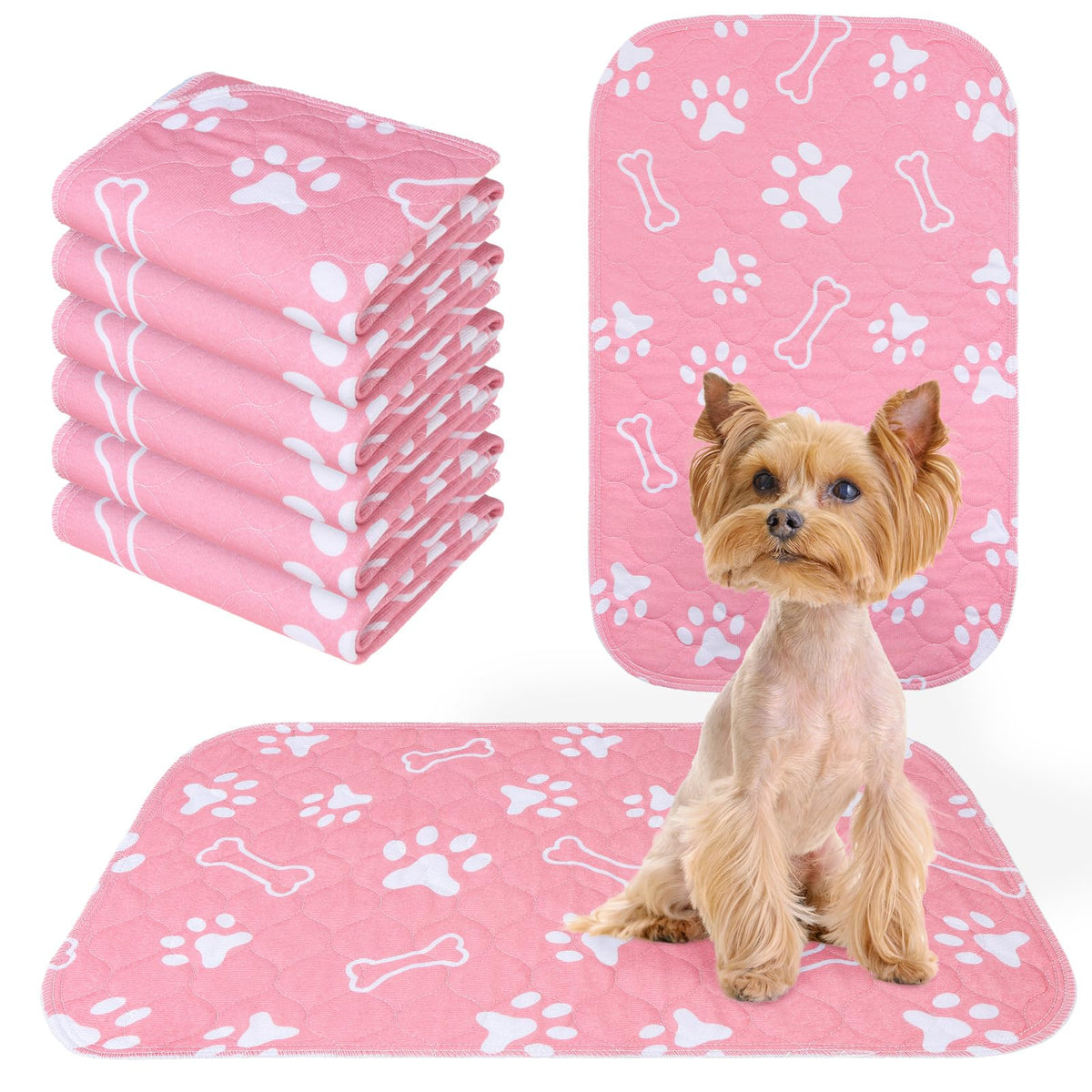 BEAUTYZOO 6-pack pee pads ready for reuse and quick replacement.