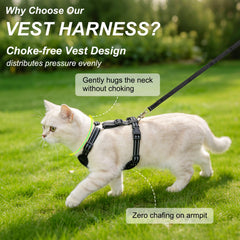 Beautyzoo cat vest harness escape-proof for secure outdoor adventures