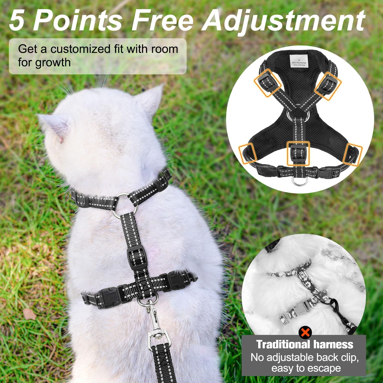 BEAUTYZOO reflective strips increase visibility at night for safer strolls.
