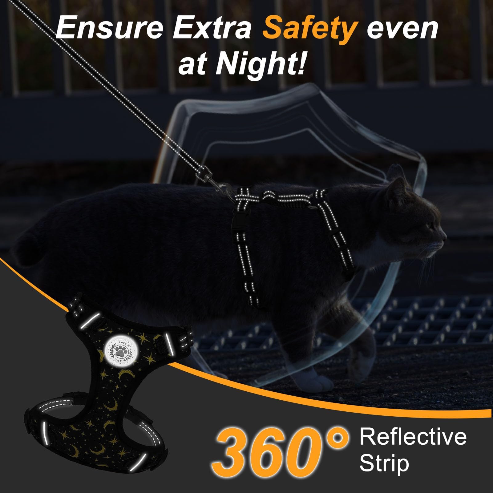 Beautyzoo cat harness soft mesh fabric keeps pets comfortable