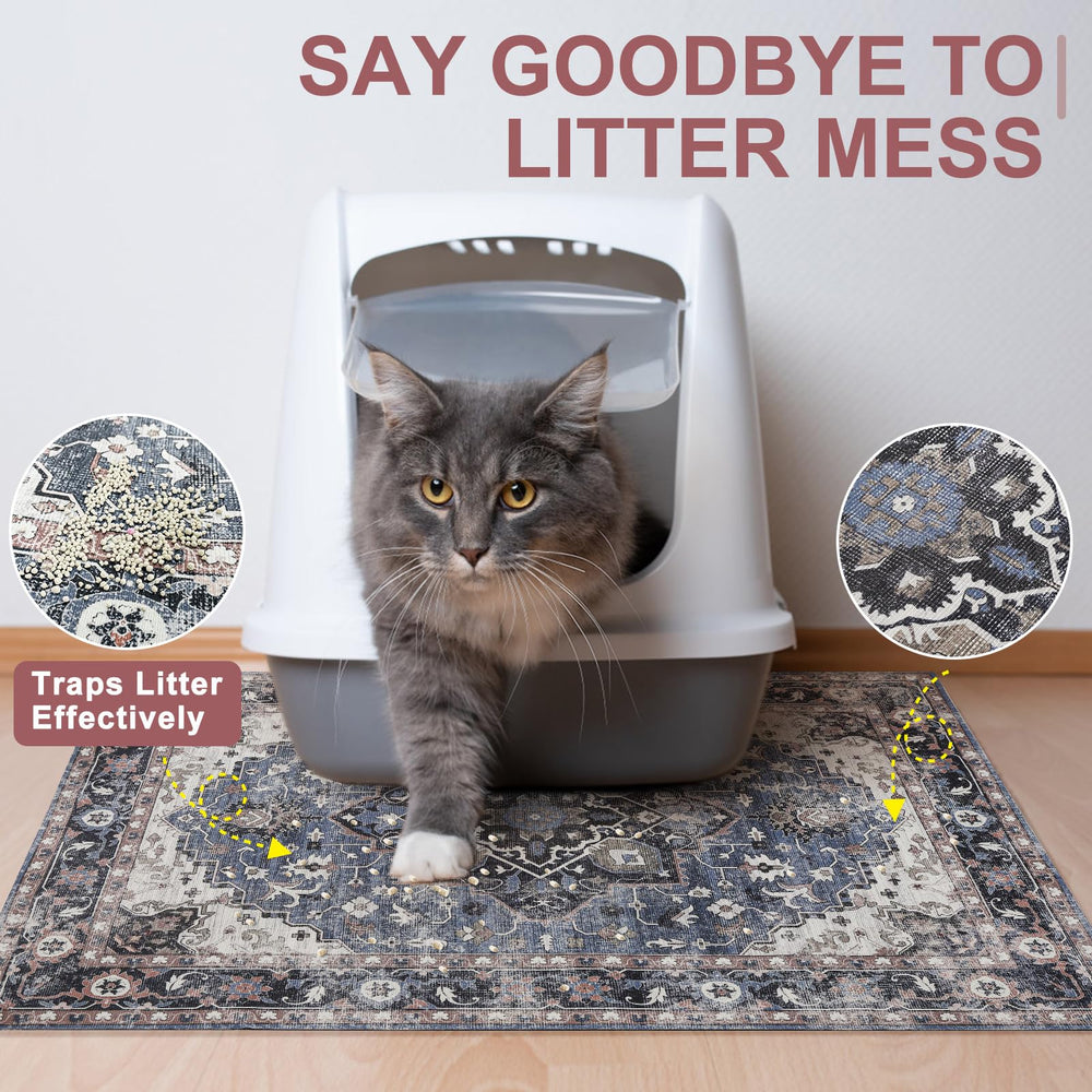 BEAUTYZOO Litter Mat non-slip base stays in place
