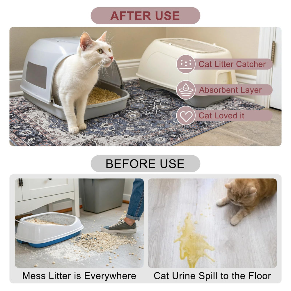 BEAUTYZOO Soft velvet surface cushions paws while trapping litter