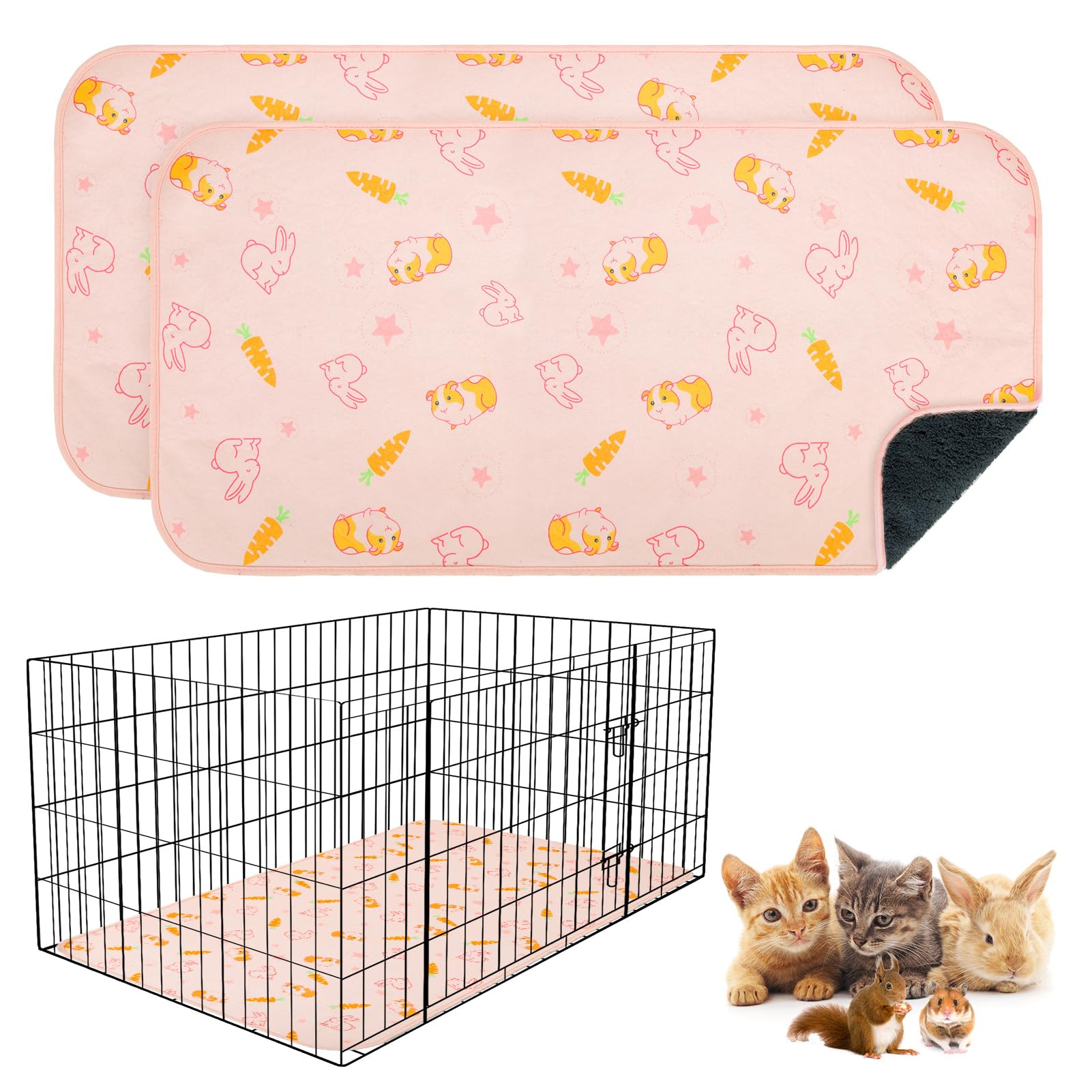 BEAUTYZOO guinea pig cage liners 2pack provide reusable, quick-drying bedding