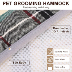 BEAUTYZOO hanging harness offers breathable mesh and roomy neck space during grooming